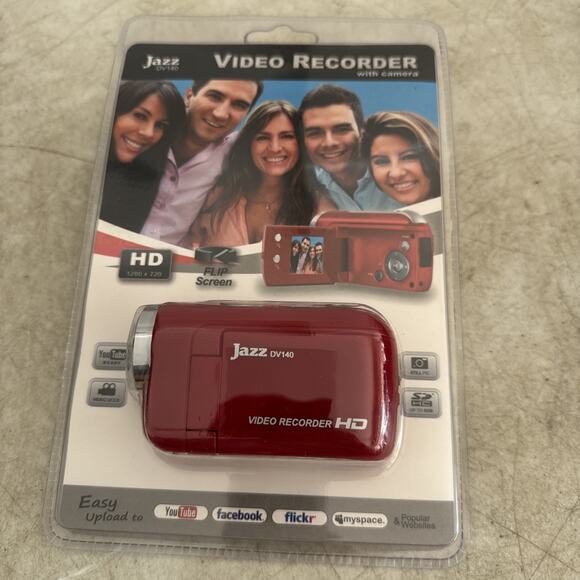 JAZZ DV140 VIDEO CAMCORDER Red 1.44" LCD 4X DIGITAL ZOOM New in Sealed Package